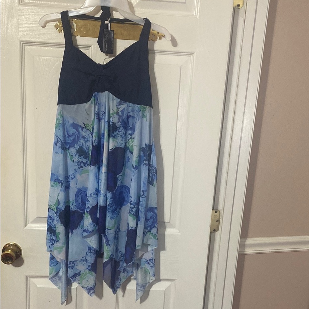 Summer Mae Tankini floral design swim dress; size:Large